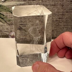 Glass Holographic Golfer Sculpture